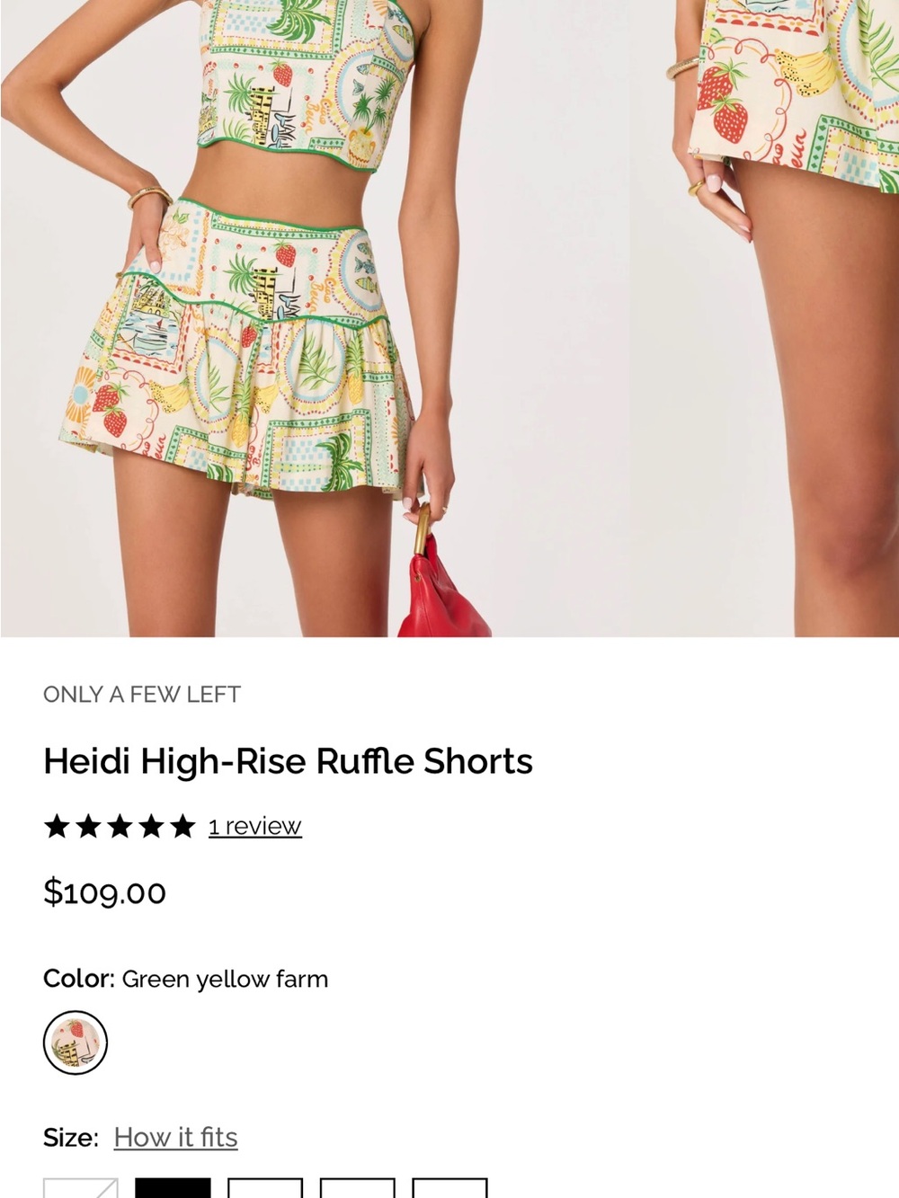 ASTR Tropical Print Two-Piece Set with Green Trim